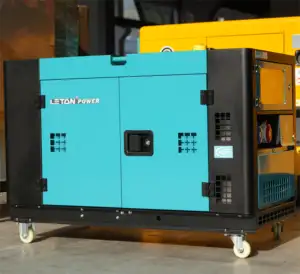 LETON POWER Hot sale 3 phase portable diesel generator 10kw 12 kva 15kva silent type air cooled type diesel generators