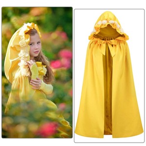 Kleine Prinzessin mit Blumen Grenze Hut GPHC-031 Kleine Mädchen lange Kapuze Umhang Cape - Product Image 1