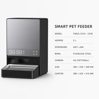 Distributeur de nourriture intelligent pour animaux de compagnie USMILEPET avec caméra, grande capacité 5L, contrôle par application WiFi, vision nocturne, audio bidirectionnel, pour chats et chiens, à domicile