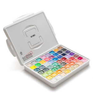Ensemble de peinture <span class=keywords><strong>gouache</strong></span> Miya <span class=keywords><strong>Himi</strong></span>, <span class=keywords><strong>Himi</strong></span> Miya <span class=keywords><strong>Gouache</strong></span> 56 peintures <span class=keywords><strong>gouache</strong></span>, blanc - Product Image 1