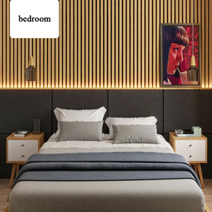 Paneles de pared acústicos de <span class=keywords><strong>madera</strong></span> de <span class=keywords><strong>imitación</strong></span> modernos de alta densidad <span class=keywords><strong>listones</strong></span> de <span class=keywords><strong>madera</strong></span> maciza ligeros ecológicos para uso en gimnasio al aire libre - Product Image 6