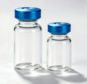 Frascos de Vidrio Borosilicato con Tapa Abatible de Aluminio Azul, 3ml 5ml 10ml, Botellas de Almacenamiento Herméticas con Cuello Prensado Transparente - Product Image 5