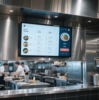 Kitchen KDS Touch Monitor 15.6" 21.5"inch for Kitchen Display System Panel IP65 Waterproof Hardware Restaurant Order Management