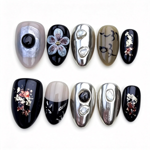 <span class=keywords><strong>Uñas</strong></span> Postizas de Almendra de Lujo Hechas a Mano al por Mayor, Estilo de Lujo de Grado Profesional, Marca Privada al por Mayor - Product Image 1