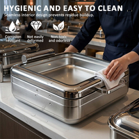 Nouvel ensemble de réchauds de table design 6L grande capacité en acier inoxydable 304 avec support inférieur en acier inoxydable en option pour restaurant