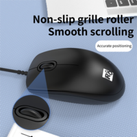 Mouse USB Berkabel R8 Grosir Tombol Senyap Desain Nyaman Ukuran Penuh untuk Pekerjaan Kantor