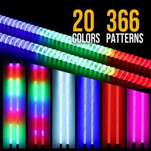 COB <span class=keywords><strong>LED</strong></span> sáng mạnh UTV ATV <span class=keywords><strong>Led</strong></span> Roi đèn Antenna cờ 3ft 4ft 5ft đuổi theo RGB ứng dụng và điều khiển từ xa - Product Image 5