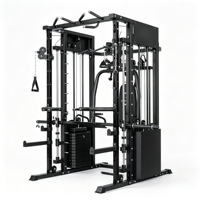 Machine Smith multifonction tout-en-un avec triple pile de poids pour la musculation à domicile – Équipement de fitness pour l'entraînement de force
