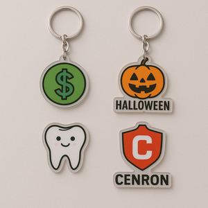 Porte-clés en acrylique de luxe avec finition dorée, impression de logo personnalisée, vente en gros en vrac, cadeaux personnalisés haut de gamme directement de l'usine - Product Image 4