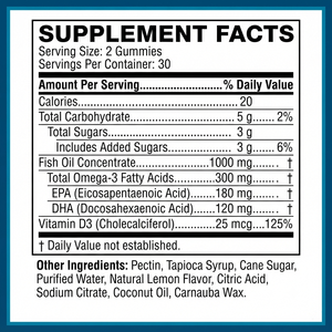 OEM ODM Omega-3 Fish Oil Gummies 1000mg 60 Count Bulk Private Label - Product Image 4