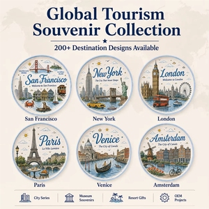 Plato Decorativo de Cerámica de Recuerdo de <span class=keywords><strong>San</strong></span> <span class=keywords><strong>Francisco</strong></span>, EE. UU., con Diseño de Teleférico y Paisaje Urbano Marino, de Gres, Personalizado, OEM, ODM, Venta al por Mayor - Product Image 5