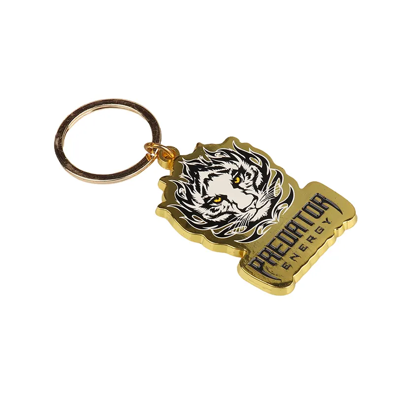 Hình dạng tùy chỉnh kim loại đồng bằng Keychain thương hiệu logo kim loại Keychain