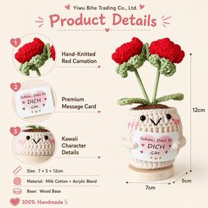 <span class=keywords><strong>Cactus</strong></span> en Maceta de Lana Tejida a Mano con Flores, BH, el Más Vendido, Exportación Transfronteriza Directa de Fábrica de Yiwu, Primavera 2026 - Product Image 4