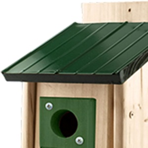 Toit métallique en cèdre naturel résistant aux intempéries pour l'extérieur classique en bois pour oiseaux bleus - Product Image 2