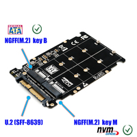 B Key M Key M.2 Drive a U.2 Adaptador convertidor de host de para M.2 PCIe NVMe y SATA SSDs