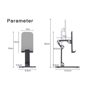 ขาตั้งโทรศัพท์มือถือแบบพับได้ ปรับความสูงและมุมได้ ใช้งานได้กับโทรศัพท์มือถือทุกรุ่น สีดำ ขนาดใหญ่ สำหรับวางบนโต๊ะ - Product Image 3