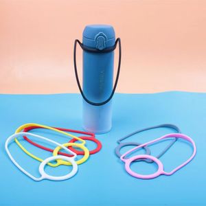 Sangle de maintien réutilisable en silicone souple pour bouteille d'eau, cordon portable anti-chute pour tasse, idéal pour l'extérieur, la salle de sport, le camping - Product Image 5