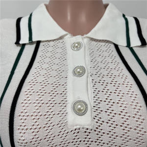 G5031-2025 nuovi arrivi abiti in maglia da donna a maniche corte collo Polo vestito aderente donna - Product Image 6