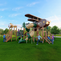 Glissade de parc d'attractions extérieur de grande taille en bois/métal/plastique combinés, certifiée CE, prise en charge OEM/ODM