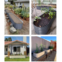 Kit de jardinière surélevée en acier galvanisé avec revêtement en poudre, écologique, pour fleurs, jardinières, jardinière surélevée d'extérieur