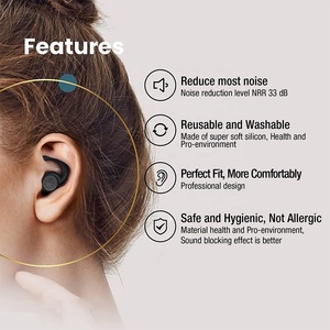 سدادات أذن من السيليكون للنوم, سدادات أذن من السيليكون للنوم مزودة بعدد <span class=keywords><strong>2</strong></span> زوج من سدادات أذن قابلة للغسل قابلة لإعادة الاستخدام للنوم تعمل على إلغاء الضوضاء ومنع الصوت - Product Image 4