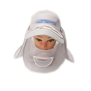 Sombrero de pesca gris para hombre con protector facial, ala curvada, protección contra mosquitos, protección solar para pesca nocturna, pesca con señuelos - Product Image 3