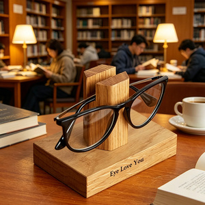 Estante de Almacenamiento de Madera Hecho a Mano y Soporte para Gafas, Adecuado para Oficinas en Casa, Regalos para Hombres, Mujeres y Niños, Se Puede Personalizar - Product Image 4