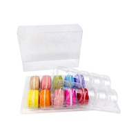Vente en gros Boîte d'emballage en plastique transparente pour 10 macarons Boîte cadeau à biscuits avec inserts