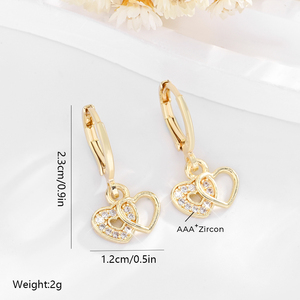 2025 haute qualité étanche mode 14k cuivre incrusté Zircon plaqué or usure quotidienne en laiton boucles d'oreilles femmes bijoux - Product Image 4
