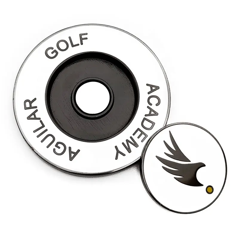 Yüksek kalite 3d sikke golf işaretleyici tasarım kendi manyetik golf topu işaretleyici sikke özel sikke golf kulübü için