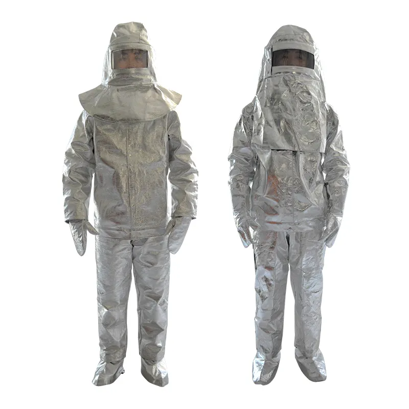silver aluminized fireman suit fire resistance clothing for firefighting