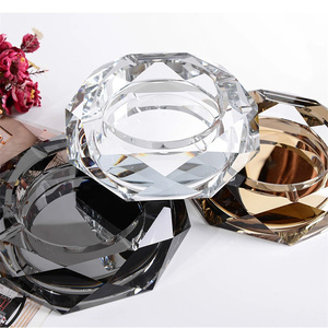 Cendrier en cristal de verre à revêtement gris octogonal pour cigarettes <span class=keywords><strong>ou</strong></span> cigares de haute qualité - Product Image 3