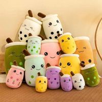 EN STOCK Vente en Gros Peluche Kawaii Mignonne en Forme de Tasse de Perles Jouet en Peluche Thé au Lait Boba, Tailles 24cm, 35cm, 50cm, 70cm