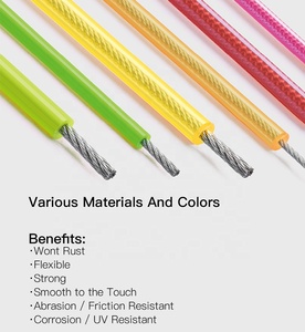 Câble personnalisé en acier inoxydable revêtu de plastique PVC PA 7x7 2.5mm, câble d'avion galvanisé recouvert de nylon de haute qualité - Product Image 3