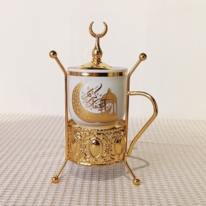 Новинка! Декор для Рамадана: современная керамическая и металлическая арабская курильница золотого и белого цвета для вечеринок, свадеб и дома. - Product Image 5