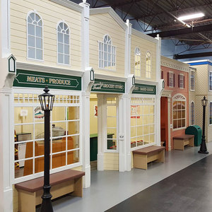 Casetta in Legno per Giochi di Ruolo Personalizzata Moetry, Grande Casa a Due Piani per Parco Giochi Interno, <span class=keywords><strong>Città</strong></span> delle Bambole Kidzania - Product Image 2