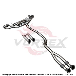 ชุดท่อไอเสีย Vortex SS304 พร้อมวาล์ว  แบบ Downpipe และ Y Pipe สำหรับ Nissan GT-R R35 VR38DETT 3.8T V6  แบบติดตั้งได้โดยตรง  ระบบปรับแต่ง - Product Image 3