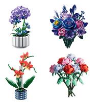Bloques de Construcción de Orquídeas Phalaenopsis Púrpuras Eternas, 627 Piezas, Modelo de Ladrillos de Flores Botánicas para Decoración del Hogar u Oficina, Regalo