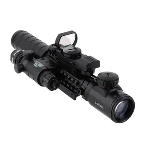 4-in-1 kapsam 3-9x32 Combo fonksiyonel telemetre taktik kapsam kırmızı yeşil nokta retiküller Sight lazer Sight