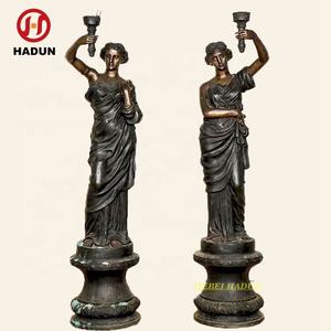 정원 장식 대형 금속 청동 이집트 파라오 동상 공예 청동 그림 동상 램프 - Product Image 5