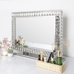 Miroir Sur Pied LED Effet Diamant Brisé Créatif, Miroir de Coiffeuse et de Salle de Bain en Cristal - Product Image 1