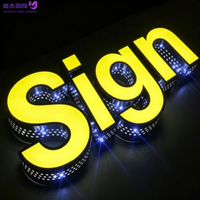 Enseigne LED 3D personnalisée résistante aux intempéries IP65, lettres métalliques éclairées par l'avant pour l'extérieur, idéale pour les concessionnaires automobiles et les devantures de magasins