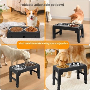 Comederos Elevados para Perros, Modernos, Plegables, Ecológicos, Ajustables, de Acero Inoxidable, para Razas Gigantes, Impermeables - Product Image 2