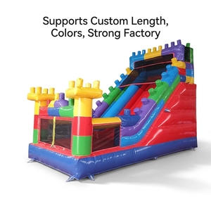 Castillo Inflable de Bloques de Construcción, Casa de Brinco con Tobogán y Soplador, Alquiler Comercial para Parques Infantiles - Product Image 3