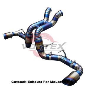 Vortex Performance V8 Racing Exhaust for McLaren 570S Titanium Straight Catback Sound System Blue Burnt Tips <b>Kit</b> - Product Image 3