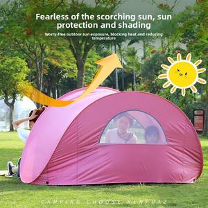 One Bedroom Pop up Camping <b>Tent</b> Round Folding Outdoor Travel <b>Tent</b> Waterproof Aluminum Fiberglass Frame - Product Image 3