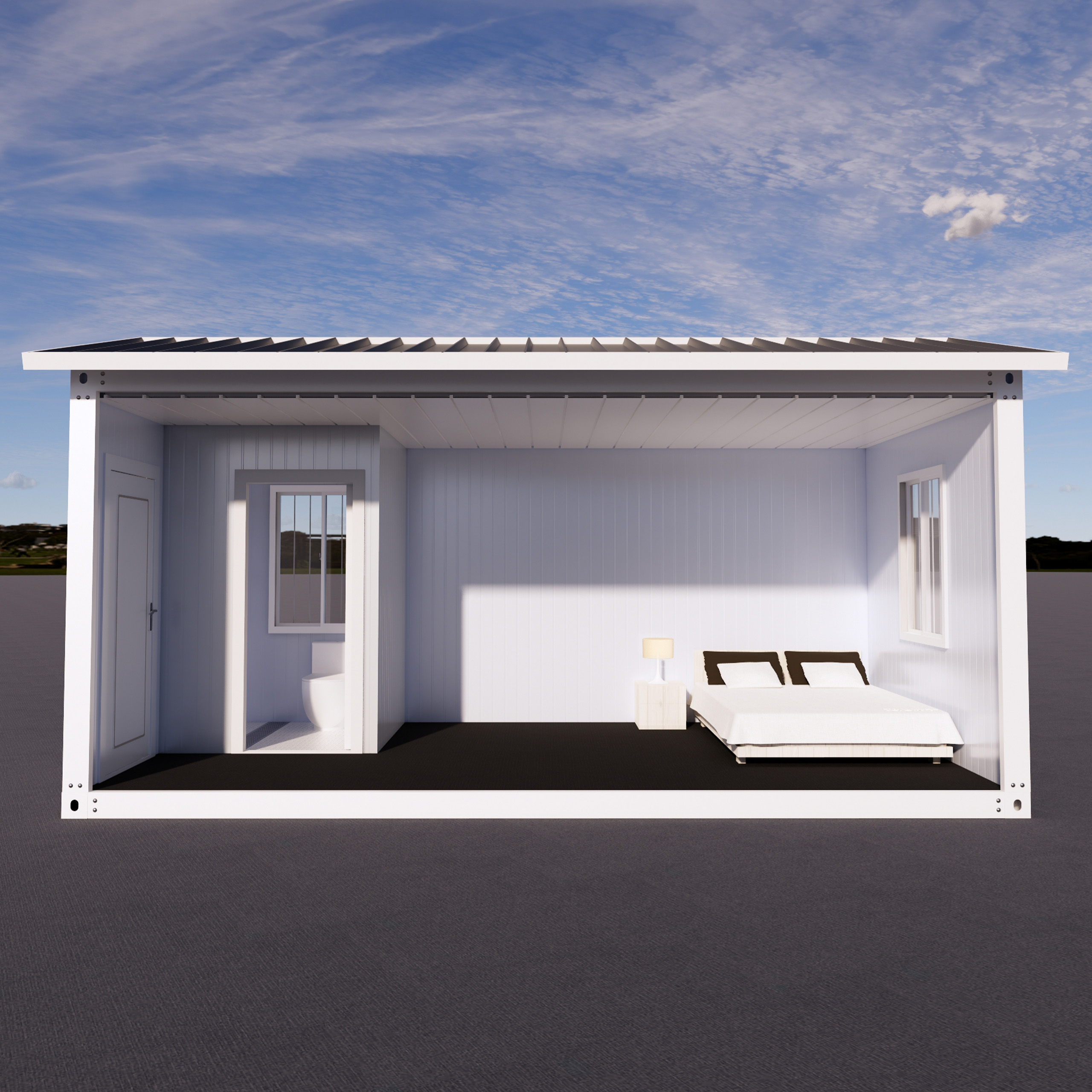 Soluções Inovadoras para a Vida Moderna com casa pré-fabricada com telhado  de duas águas Durável, image size:2560x2560