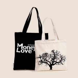 Borse da donna a buon mercato con Logo personalizzato stampato Plain all'ingrosso di qualità in bianco grande Tote Bag in tela di cotone con stampa sacchetti di tela di cotone - Product Image 1