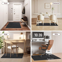 Tapis de chaise moderne antidérapant en polyester avec support TPR, protection du sol, réduction du bruit, facile à nettoyer, écologique, pour la maison et le bureau