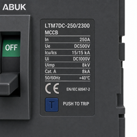 2P MCCB AC 400V DC 500V 125A 250A Pemutus Sirkuit Tipe Cetak (Molded Case Circuit Breaker) CE IEC60947-2 Tenaga Surya PV BESS Industri Tahan Api